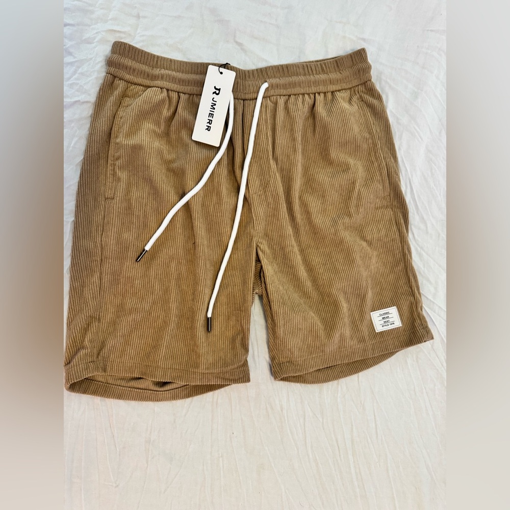 JMIERR Men’s Corduroy Drawstring Lightweight Shorts - Size 32